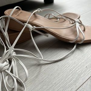 Strappy low block sandals